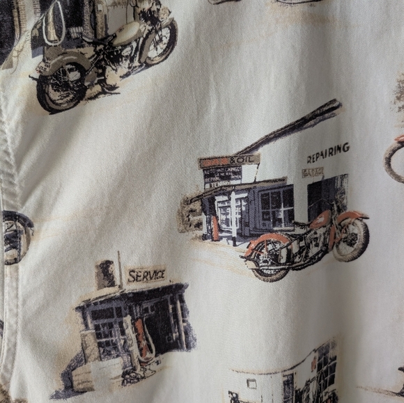 North River Men's Vintage Print Shirt XL - Cream - Picture 5 of 6